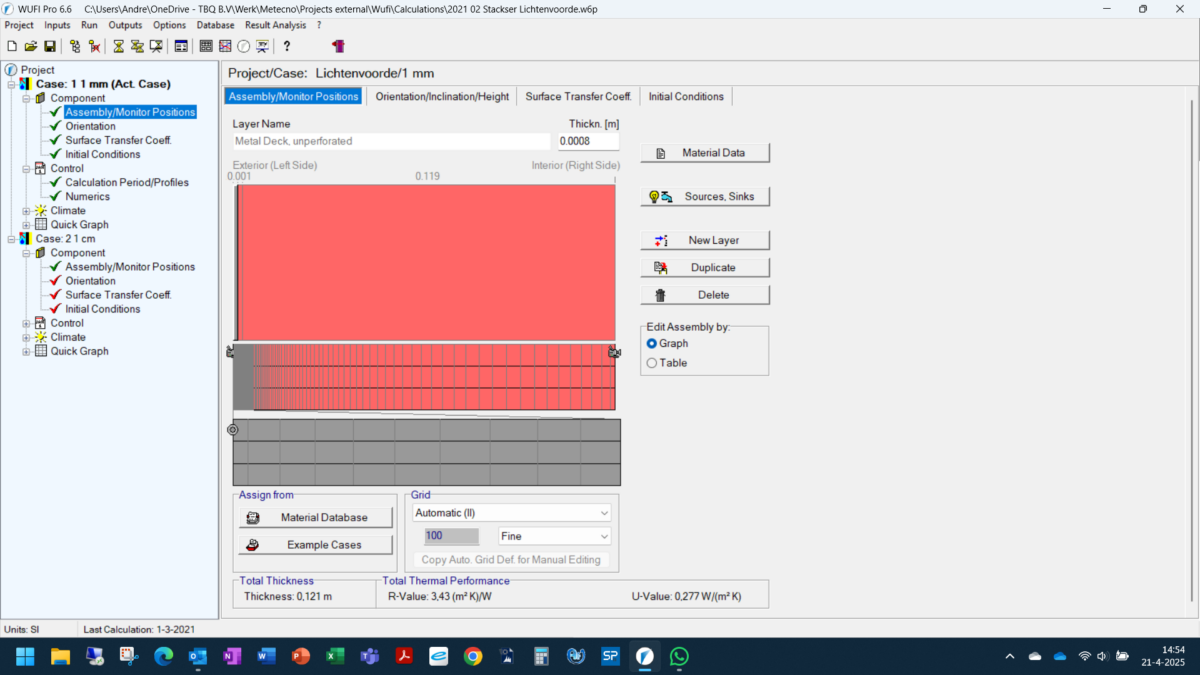 logiciel de la condensation à travers les panneaux acoustiques